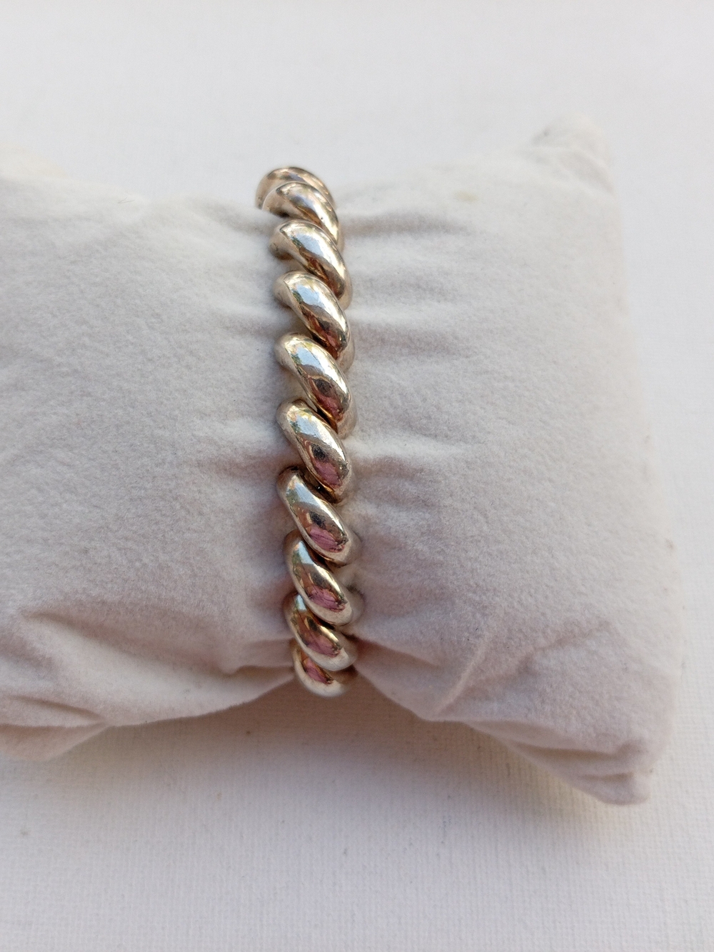 Silver-Tone Twisted Sterling Silver Italy